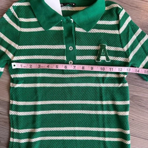 Zara open knit preppy polo SZ XS NWT - Picture 6 of 7